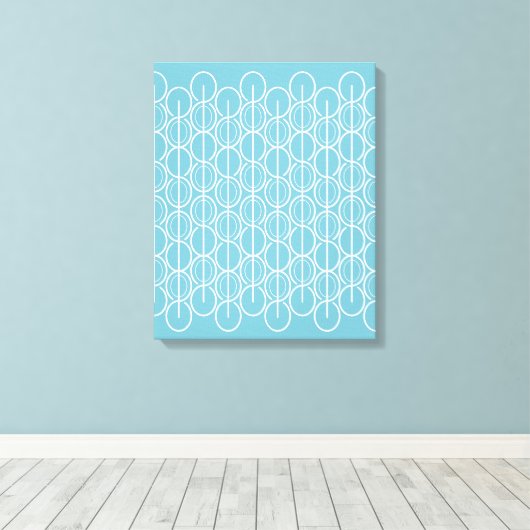 Grafisch modern ovaal lijnpatterde canvasafdruk canvas afdruk (Insitu (Houten vloer))