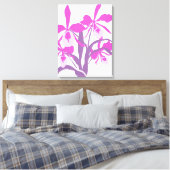 Grafisch modern paars orchidee canvas afdruk (Insitu (Slaapkamer))