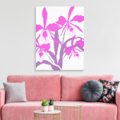 Grafisch modern paars orchidee canvas afdruk (Insitu (Woonkamer))