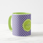 Grafisch monogram geometrisch patroon van de rode mok (Voorkant links)