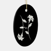 Grafisch monogram Pisces geboortenbloem zodiaal te Keramisch Ornament (Rechts)