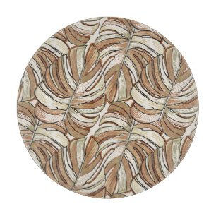Grafisch Monstera laat tropisch design achter Snijplank