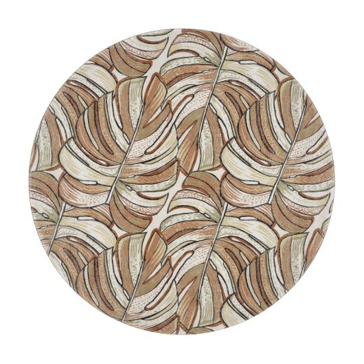 Grafisch Monstera laat tropisch design achter Snijplank (Voorkant)