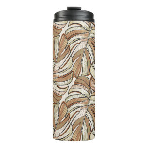 Grafisch Monstera laat tropisch design achter Thermosbeker