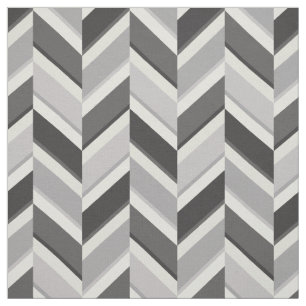Grafisch neutraal grijs geometrisch zigzagpatroon stof