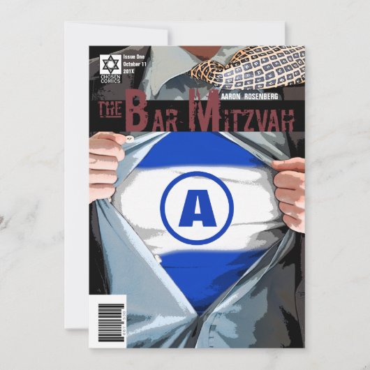 Grafisch Novel Bar Mitzvah Uitnodiging (Voorkant)