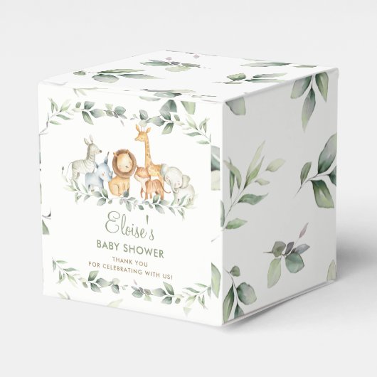 Grafisch Oerwoud Dieren Greenery Baby shower Birth Bedankdoosjes (Voorkant Zijde)