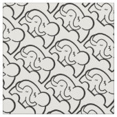 Grafisch olifant knuffel mono patroon stof (Close Up)