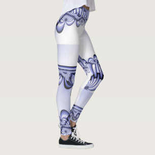 Grafisch ontwerp - blauw wit zwart naadloos 01 leggings