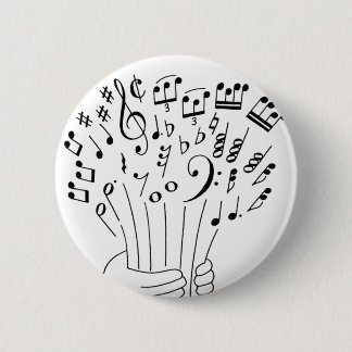 Grafisch ontwerp: bloemen van muziekbladen - ronde button 5,7 cm