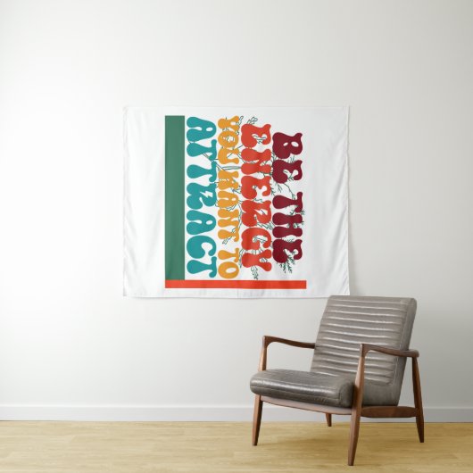 grafisch ontwerp met positieve energie wandkleed (In Situ (horizontaal))