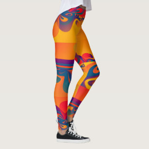Grafisch ontwerp - rood geel blauw naadloos 01 leggings