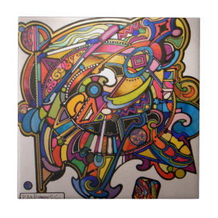 grafisch ontwerp van het wild art deco levendig tegeltje