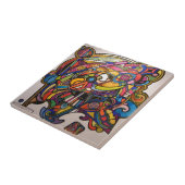 grafisch ontwerp van het wild art deco levendig tegeltje (Zijkant)