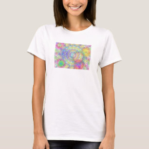Grafisch ontwerp van Whirls in Heldere Kleur op ee T-shirt