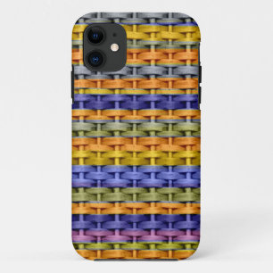 Grafisch ontwerp voor de kleurrijke wickerretro iPhone 11 hoesje