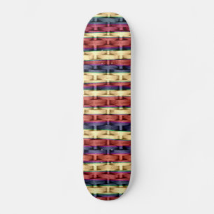 Grafisch ontwerp voor kleurrijke retro art wicker  skateboard