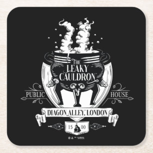 Grafisch ontwerp voor THE LEAKY CAULDRON™ winkel Vierkante Kartonnen Onderzetter