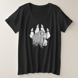 Grafisch ontwerp voor zwart en wit pantherenvoetaf grote maat t-shirt