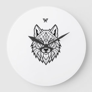 Grafisch ontwerp Wilde Wolf Vintage T-shirt met Grote Klok