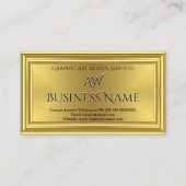 Grafisch ontwerper Gold Monogram Deco Visitekaartje (Voorkant)