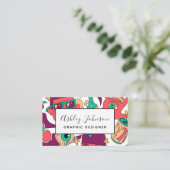 Grafisch ontwerper Illustrator Pop Art Social Medi Visitekaartje (Staand voorkant)