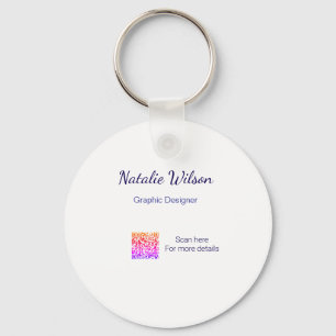 grafisch ontwerper naam scan QR-code details profe Sleutelhanger