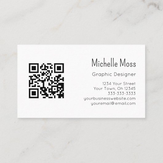 Grafisch Ontwerper QR code Trendy Daisy Blauwgroen Visitekaartje (Achterkant)