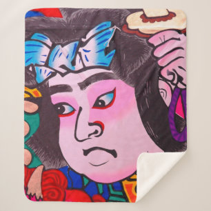 Grafisch op de Japanse Traditionele Kiteart,kite,s Sherpa Deken