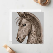 Grafisch paard notitiekaartje (Voorkant / Achterkant in situ)