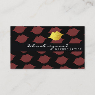 grafisch patroon van lippen schoonheidsmake - up visitekaartje