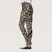 Grafisch patroon van roos goud en zwarte libellen leggings (Links)