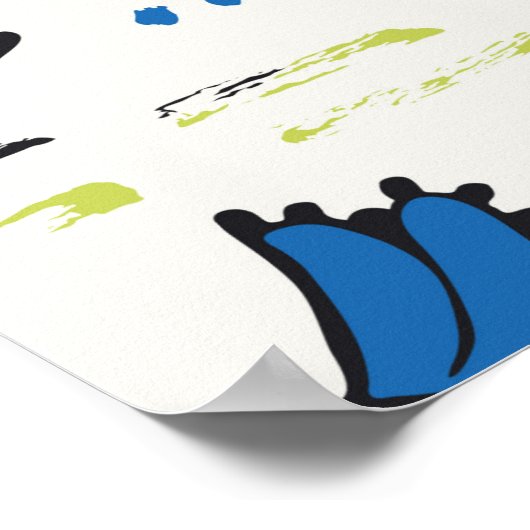 grafisch patroon van vreemde dinosaurussen poster (Hoek)