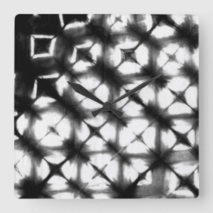Grafisch Shibori I Vierkante Klok