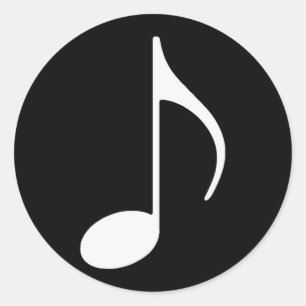 grafisch symbool voor muzieknoten ronde sticker