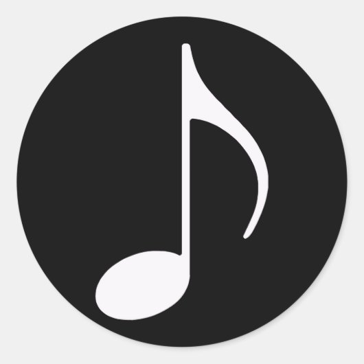 grafisch symbool voor muzieknoten ronde sticker (Voorkant)