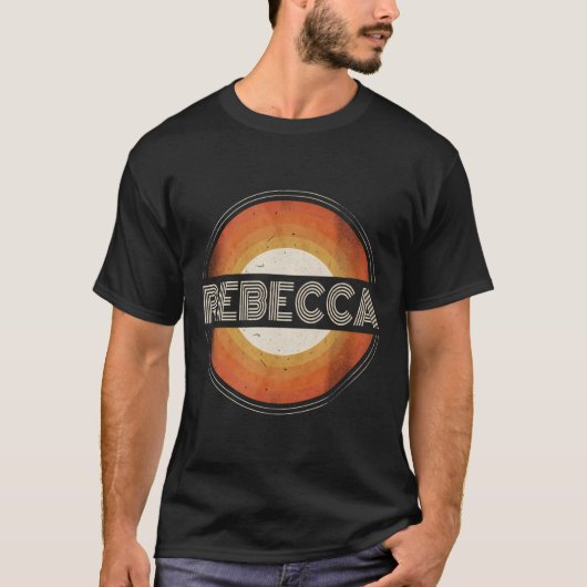 Grafisch T-shirt Voornaam Rebecca Retro Gepersonal (Voorkant)