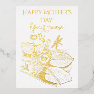 Grafisch van geel water folie feestdagen briefkaart