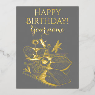 Grafisch van geel water folie feestdagen briefkaart