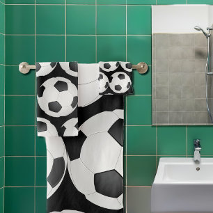 grafisch voetbal patroon bad handdoek