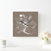 Grafisch water vierkante klok (Huis)