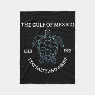 Grafisch Zee Schildpad Golf van Mexico Est 1550 Fleece Deken