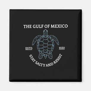 Grafisch Zee Schildpad Golf van Mexico Est 1550 Magneet
