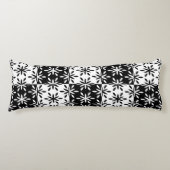 Grafisch zwart-wit en wit geometrisch ventilatorpa lichaamskussen (Voorkant)