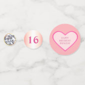 Grafische 16e verjaardag op roze en roos goud confetti (Voorkanten)
