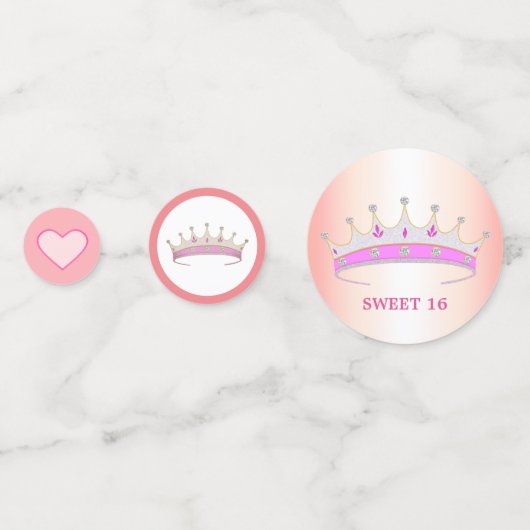 Grafische 16e verjaardag op roze en roos goud confetti (Achterkanten)