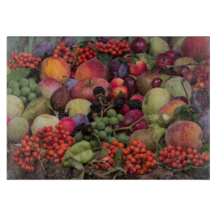 Grafische achtergrond met fruit snijplank