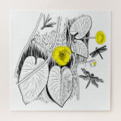 Grafische afbeelding met geel geelbruin water legpuzzel (Horizontaal)