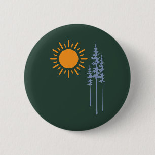 Grafische afbeelding van wandelen tussen bomen ronde button 5,7 cm