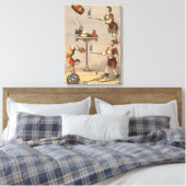 grafische afdruk van een acrobatische handeling. canvas afdruk (Insitu (Slaapkamer))